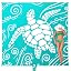 Gradient Teal Sea Turtle