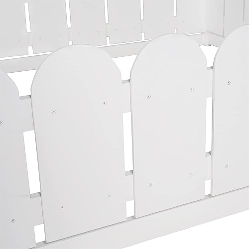 Miniatura 8 de Harper & Bright Designs Cama de casa para niños, cama de tamaño matrimonial con techo y valla, marco de cama de madera para niños, adolescentes,