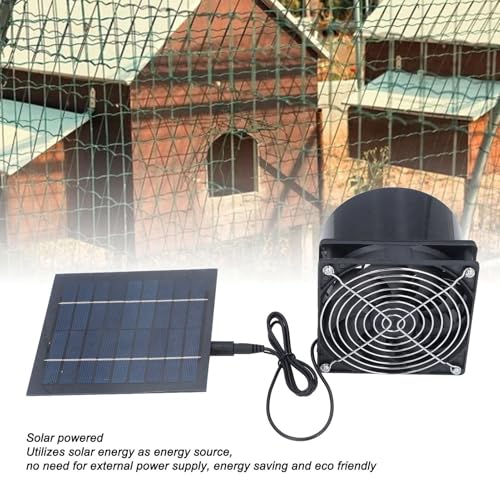 Ventilador de extracción para baño con energía solar, ventilador profesional eficiente para ático, caseta para perros, cobertizo y gallinero, 5 W miniatura 3
