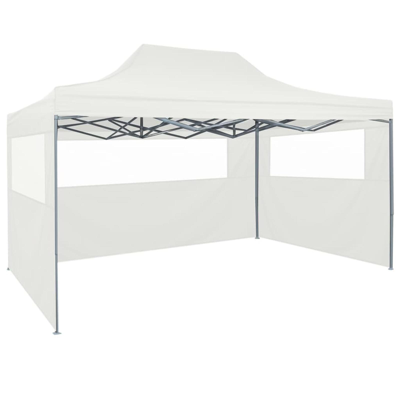 Gazebo Professionale Pieghevole 4 Pareti 3x4m Acciaio Bianco,Gazebo Pergola Con Telo Impermeabile Richiudibile E Struttura Rettangolare In Acciaio Inossidabile Ad Alta Densità, Per Arredo Giardi