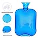 Hot Water Bottle with Cover, Ohuhu 2L Classic Premium Transparent Hot or Cold Water Bag with Knit Cover for Pain Relief Hot Pack Therapy 2000ml 68oz, Blue, Home and Outdoor