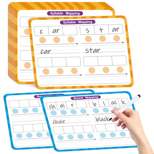 12-Pack Double-Sided Syllable Dry Erase Boards