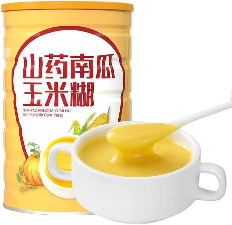 山药南瓜玉米糊Chinese Yams Pumpkin Corn Paste Corn Starch Corn Soup, Healthy Nutritious Five Grains Breakfast Porridge, Convenient Instant Brewed Meal Substitute Powder, Delicious Chinese Snacks (1 can)