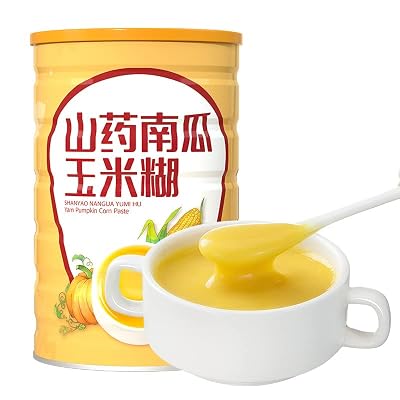 Chinese Yams Pumpkin Corn Paste 500gCan, Corn Starch Corn Soup, Breakfast Porridge, Instant Healthy Nutritious Five Grains, Meal Substitute Powder,