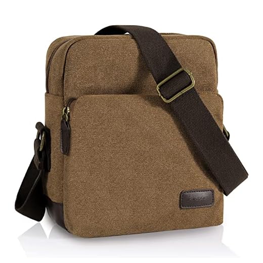 Bolso bandolera para hombre – Bolso bandolera de tela retro impermeable, para iPad de 11 pulgadas para la escuela, informal, para negocios, informal,