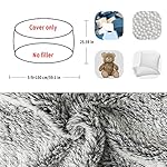 YudouTech（No Filler Bean Bag Chair Cover Without Filler,Big Round Soft Fluffy PV Velvet Washable Bean Bag Lazy Sofa Bed Cover for Adults,Living Room Bedroom Furniture Outside,5ft Dark Grey - Image 2