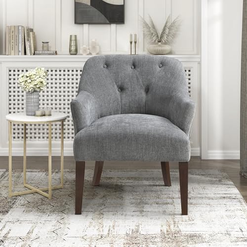 Sillón moderno tapizado tejido gris oscuro miniatura 5