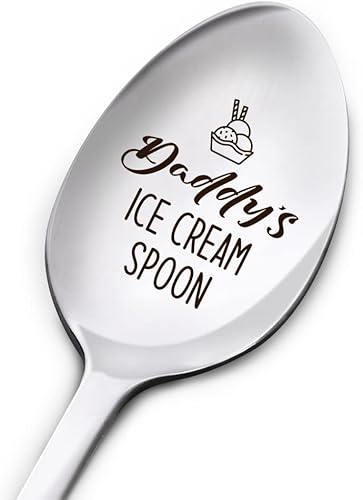 Cuchara de helado para regalo para papá nuevo, cuchara de helado para papá, regalo de cumpleaños y Navidad para papá primerizo, regalos para papá de