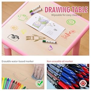 Unicoo kids table and chair set height adjustable toddler table and chair set graffiti desktop multi activity table ideal table and chairs for kids 2 8 kids table for classroomsdaycareshomes  urban country home decor
