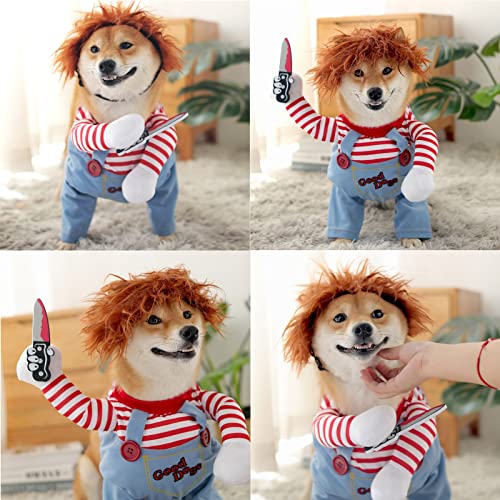 Pet Deadly Doll Dog Costume, Novelty Dog Cosplay Funny Halloween Costumes, Cute Dog Clothes For Small Medium And Large Dogs Cats Puppy, Party Dress Up Cool Dog Outfit Scary And Spooky Apparel #TOP4
