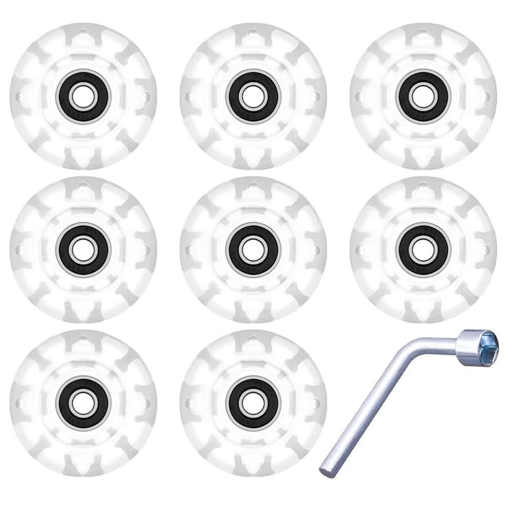 Beaupretty Roller Skate Accessory Double-Row Skate Wheels Skating Supply Flashing Light-up Wheels