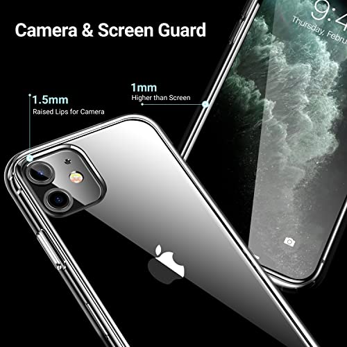Casekoo Crystal Clear Iphone 11 Case, [Not Yellowing] [Military Drop Protection] Shockproof Protective Phone Case Thin Slim Cover 6.1 Inch 2019-Clear #TOP4
