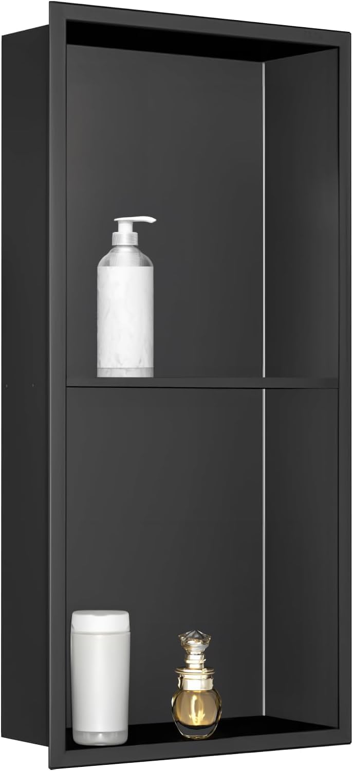 Nicchia Doccia Da Incasso In Acciaio Inox 61x30,5 Cm - Mensola Da Bagno Senza Piastrelle - Acemiro