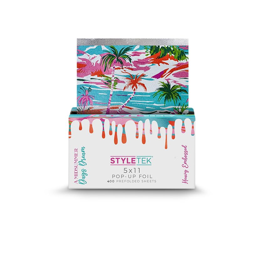 5x11 Pop-Up Foil, Summer Dream Print, 400 Sheets, Heavy Emboss, Luxury Salon Hair Foil