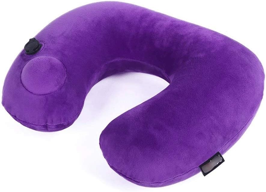 Travel Airplanes with Washable Pillowcase Mouth Blowing Inflatable Neck Pillow 30 * 38 * 12cm