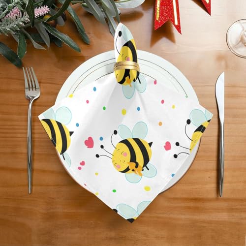 Servilletas de Tela YETTASBIN Cute Bees 20 x 20 Pulg miniatura 2