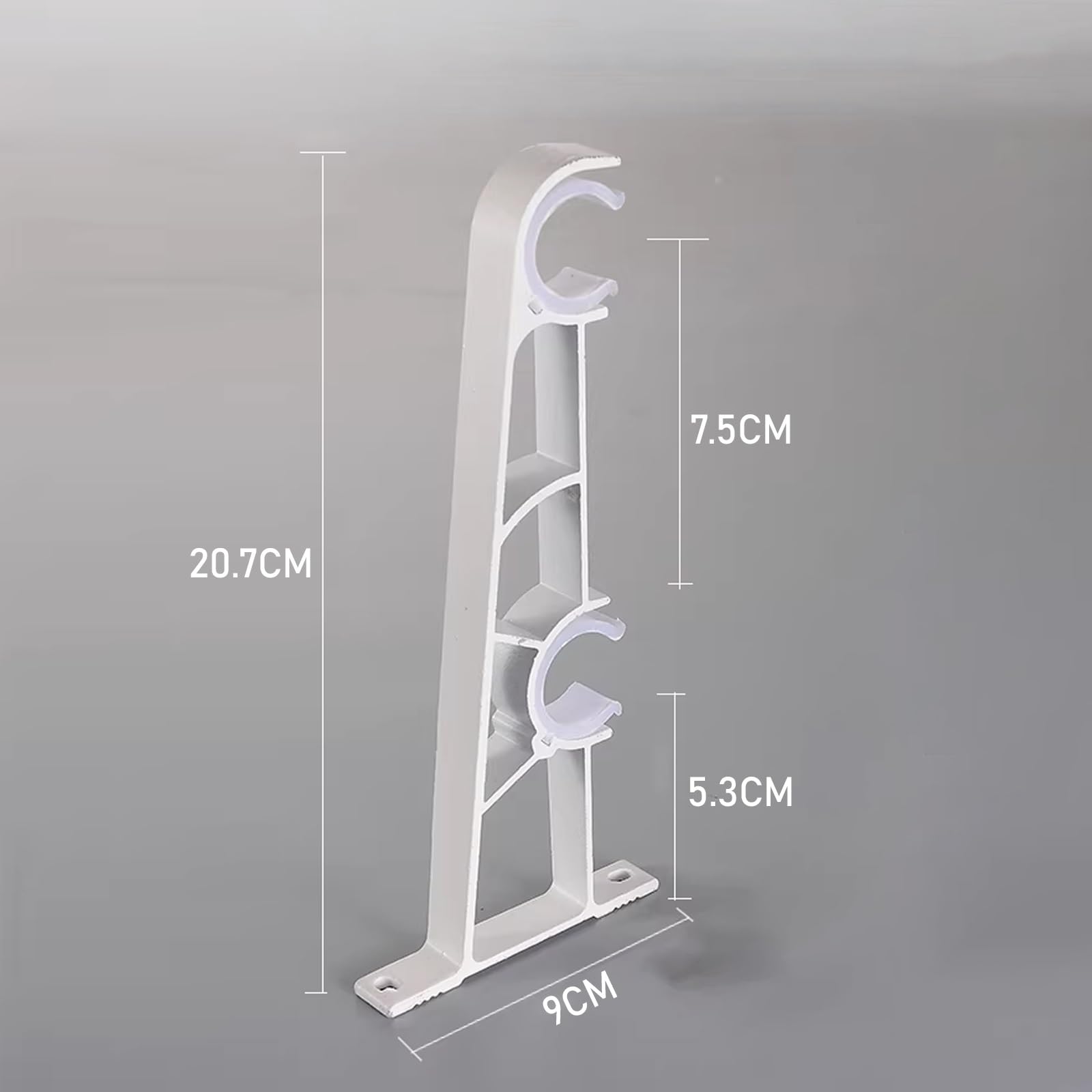 Bastoni per Tende Doppio Binario in Lega di Alluminio Supporto Robusto con Anelli Silenziosi per Tende Velate Oscuranti da Parete Soggiorno Camera(White,160CM)