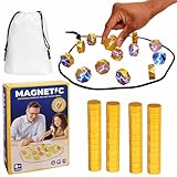 Not Coffee Alternative Magnetic Chess Game with 24PC Stones | Strings & Storage Bag | Portable Multiplayer Logic Training Board Game, Magnet Games with String, 2-in-1 Player, Travel Game