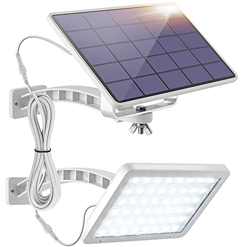 Jackyled Solar Dusk To Dawn Light Outdoor 1000 Lumens 48 Led Solar Security Lights With Extension Cord, Ip65 Waterproof Solar Powered Wall Spotlight Bright For Garden Patio Shed Carport Flag, White #TOP4