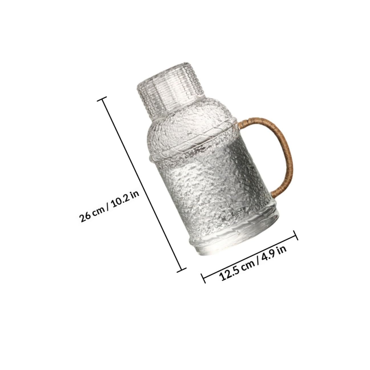 NUOBESTY Jarra de Agua Fría de Vidrio Grueso Tapa Hermética, Gran Capacidad 2 Litros, Apta para Jugos y Té Helado en Fiestas y Uso Doméstico