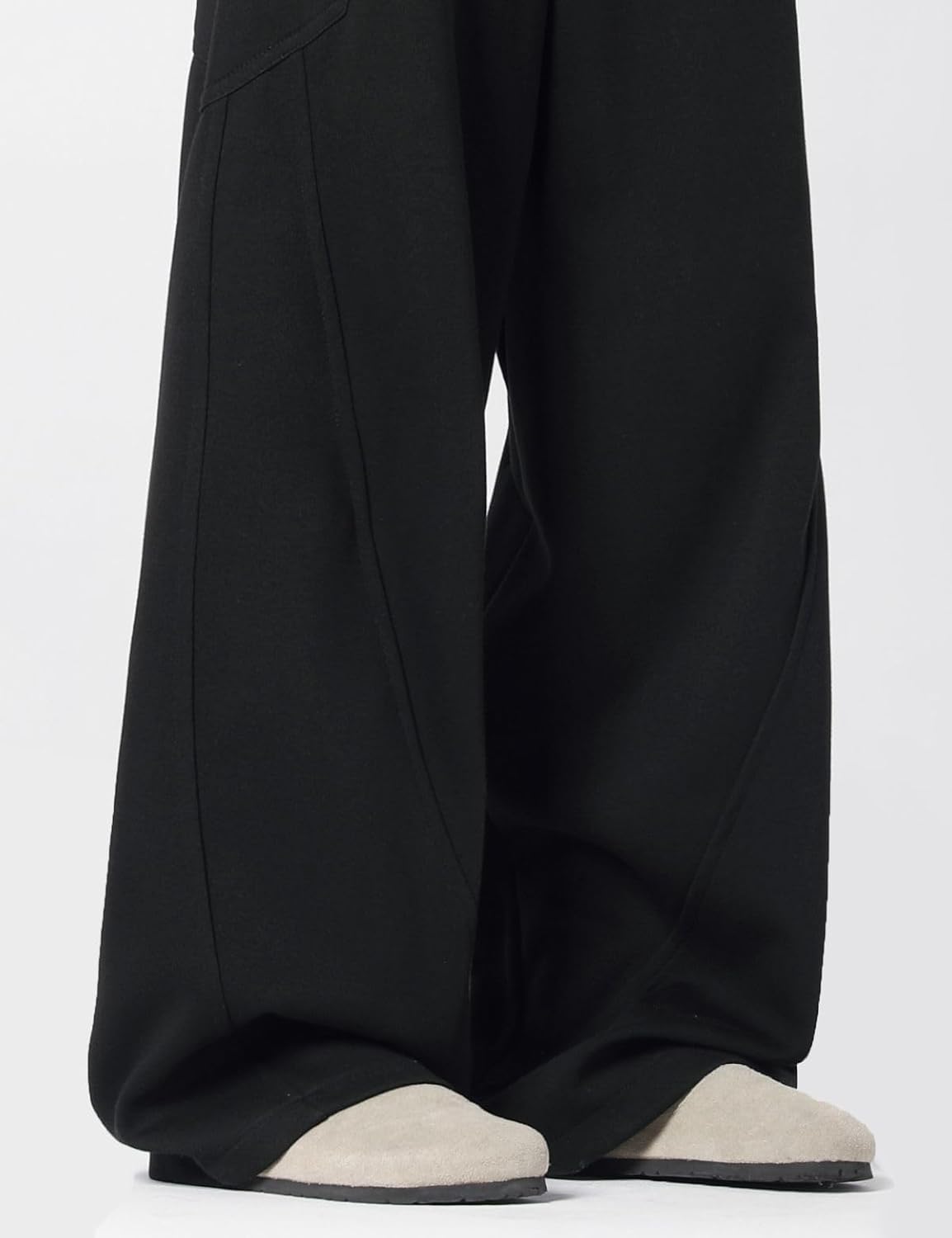 Men's Teen Y2k Baggy Wide Leg Sweatpants Acid Wash Loose Drawstring Elastic Waist Track Pants with Pockets - Image 6