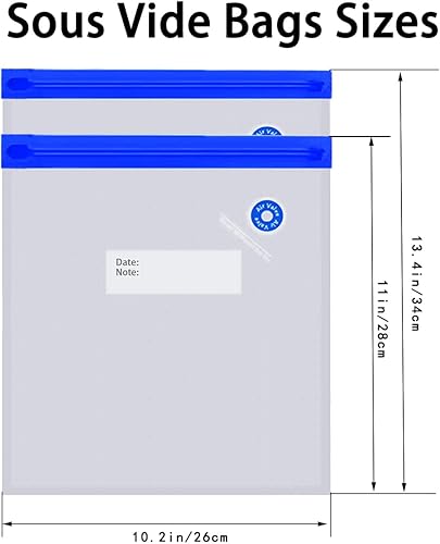 Miniatura 3 de 18 bolsas Sous Vide de 2 tamaños grandes y medianas mezcladas al vacío, bolsas selladoras al vacío, sin BPA, reutilizables, para mantener la carne