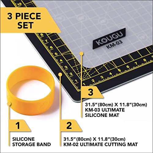 Kougu Ultimate Surface Protection Hobby Mat - 31 X 12 Inches - Our Premium Silicone & Cutting Mats For Crafts Are Designed For Maximum Surface Protection - Durable, Easy To Clean Crafting Mat #TOP1