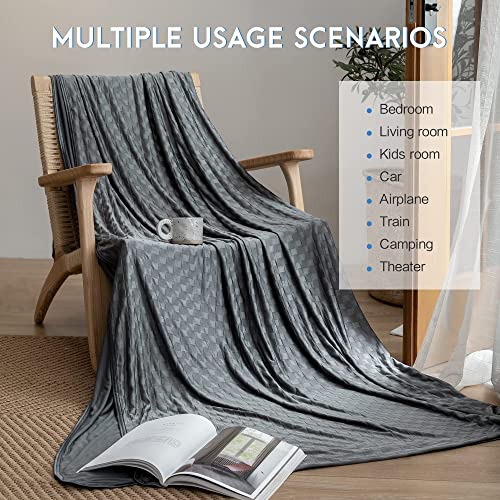 Amyhomie Cooling Blanket, Summer King Cooling Blanket With Double Sided Cold Effect, Arc-Chill Q-Max>0.5 Cool Fiber, Breathable Lightweight Blankets For Hot Sleepers (Dark Gray Checkered, 90X108In) #TOP4