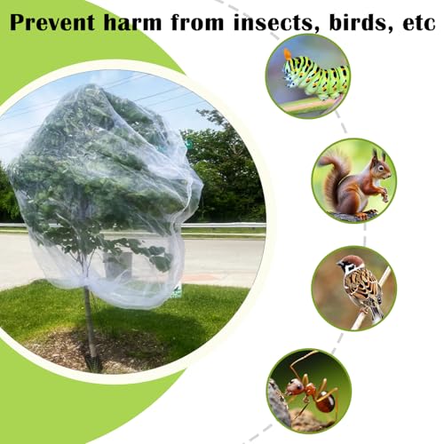 10'x10' Large Fruit Tree Netting Cover for Squirrels and Birds with Zipper, Fruit Tree Covers to Protect Fruit from for Fruit Trees (White) by EaseThrift - Used condition - Image 3