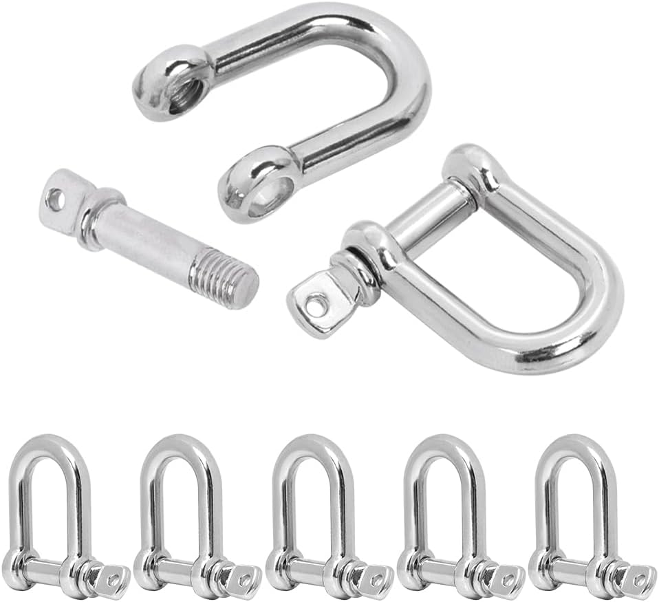 CooBigo Metal Silver Bow Shackle for Emergency Survival Paracord Bracelet Parachute