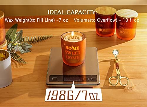 Candle Jars for Candle Making with Lids - Home Sweet Home - Christmas Glass Candle Container Tumbler Jar for Making Candle Tins Candle Making Supplies - 12 Packs 300ml