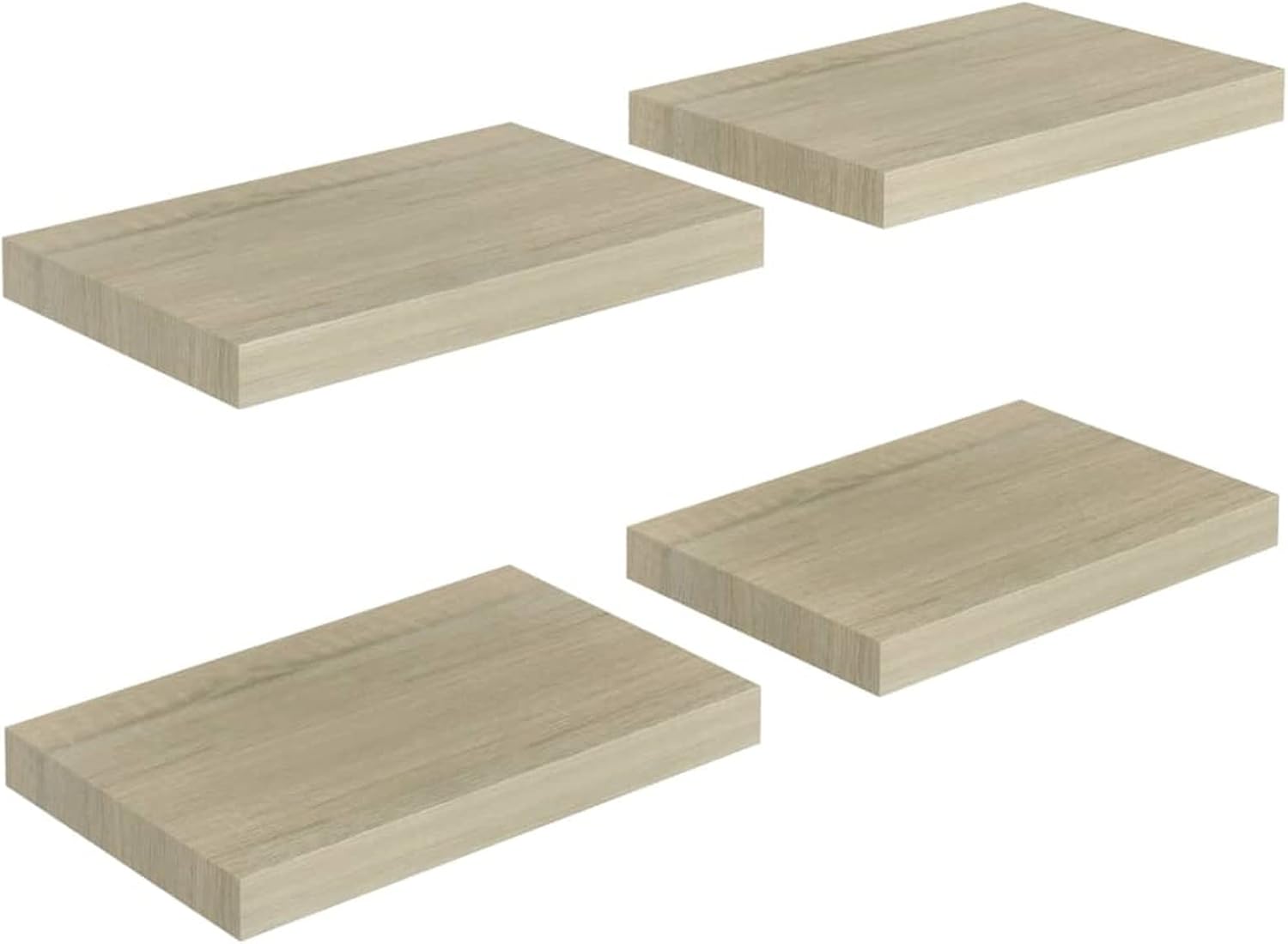 Homgoday Wall Shelves 4 Pieces Oak 40 x 23 x 3.8 cm MDF Wall Shelves Wall Shelves for Living Room, Office, Bedroom, Bathroom Furniture
