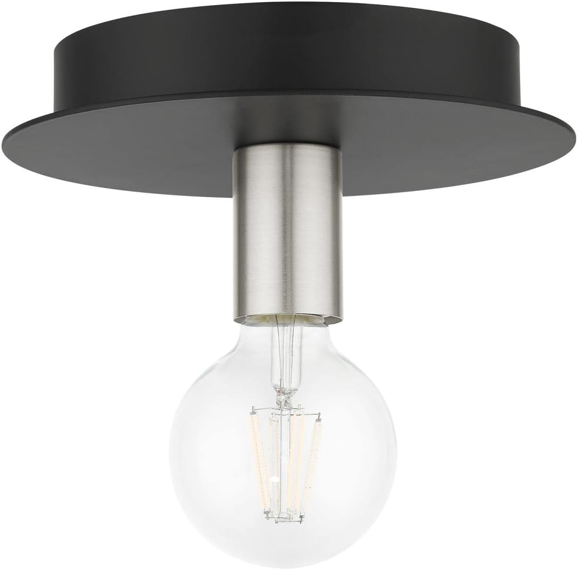 Livex Lighting Hillview 1 Light Black Ceiling Mount