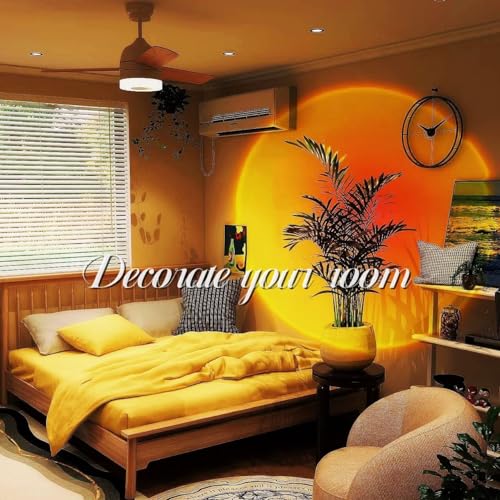 QUIGO Sunset Lamp Projection Led Lights for Bedroom Night Light Mood Light Sun Sunrise Sunlight Lamp 10w Rainbow Party Lighting Room Decor Christmas Gifts for Women - Image 8