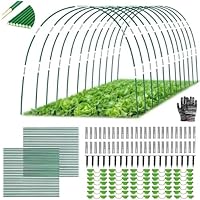 70 PCS Pflanztunnel Bögen, Bögen für Hochbeet, Abnehmbar Folientunnel für Hochbeet, Tunnelbögen Hochbeet, Gewächshaus Bogen 6mm mit Kunststoff umwickelt, Gewächshaus Reifen, Gartentunnel Bögen