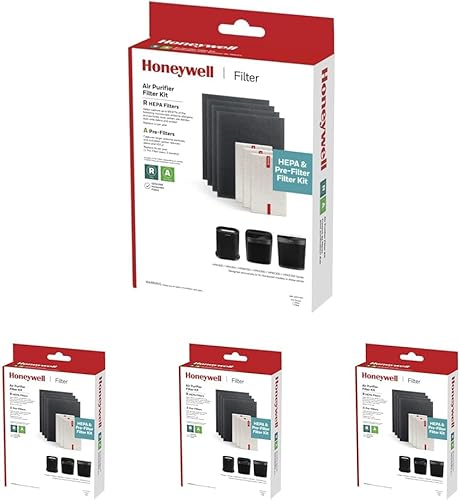 Miniatura 10 de Honeywell Kit de filtro purificador de aire HEPA, incluye 3 filtros de repuesto HEPA R y 4 prefiltros precortados de carbono de 4 A, filtro de aire