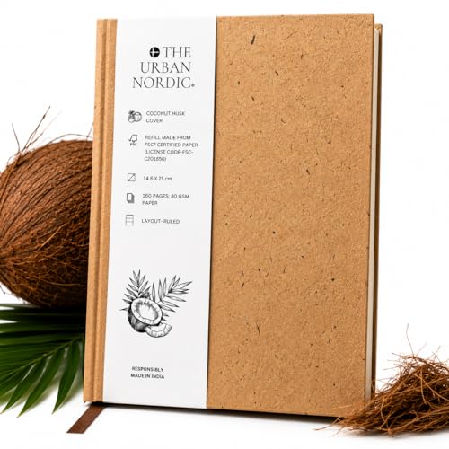 Image of Hardcover Notebook A5 | Premium Textured Diary for Writing, Office & Gifting | Coconut Husk Paper Cover | 160 Pages Ruled Journal