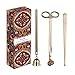 YioQio 3-in-1 Candle Accessory Set - Wick Trimmer, Dipper, Cutter & Snuffer with Gift Package (Gold)