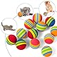 TIESOME Regenbogen Katzenball, 12 Stück 3.5 cm weicher katzenspielzeug Interaktives Kätzchen Spielzeug Regenbogen Katzenbälle Bunte Schaumstoffbälle für Haustiere,Spielendes Kau-Übungsspielzeug