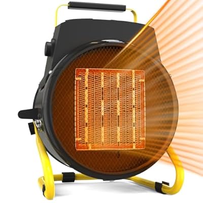 Outdoor Heaters for Patio, 1500W Portable Electric Garage Heater with 2S Fast Heating, Overheat Protection, Thermostat, Space Heaters for Outdoor, Greenhouse, Room, Garage, Tent, Indoor Use