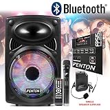Fenton Powered House Party Disco Speaker System 15" Bluetooth with Lights Wirele...
