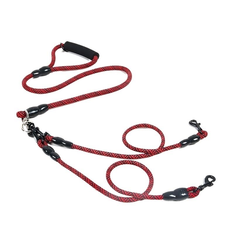 Laisse multi-chien 3 en 1 poignée mousse anti-douleur pour chiens qui tirent