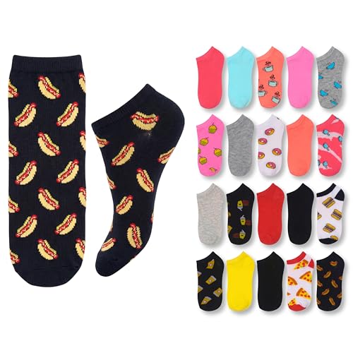 Image of Tipi Toe Women's 20 Pack Colorful Low Cut Socks - Lightweight, Breathable Design for All-Day Comfort Sizes 9-11 /10-13