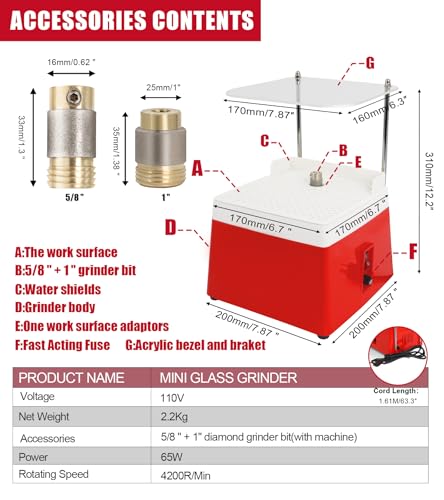Podoy Upgrade Stained Glass Grinder Kit