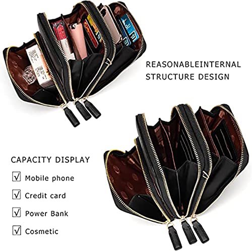 Image of BOSTANTEN Girls Women Women's Wallet Sling Crossbody Bag for Mobile Cell Phone Holder Pocket Wallet Wallets Hand Purse Clutch Crossbody Sling Bag for Women Womens Girls (Black)