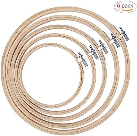 Embroidery Hoops,Embroidery Ring Bamboo Round Cross Stitch Circle Set for DIY Art Craft Handy Sewing 5packs