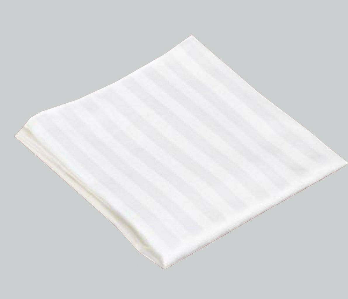 White Sriped Polyester Napkins Use for Dinner, Events, Weddings, Kitchen - (Pack of 12 PCs, 12"X12")