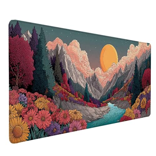 Tapis de souris XXL rose idée cadeau femme pour setup de bureau design