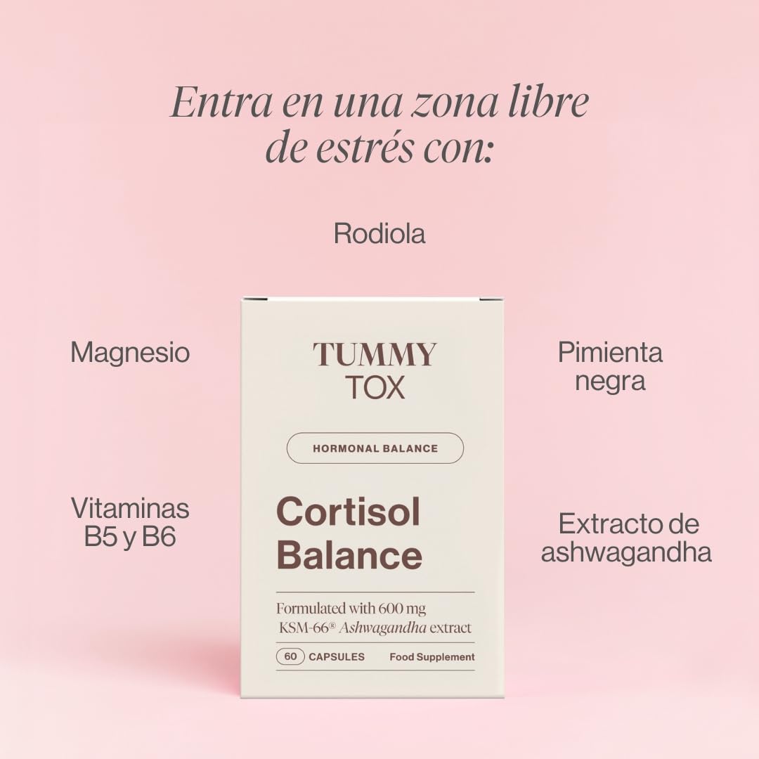 Cortisol Balance con Ashwagandha KSM 66 600 mg, Rhodiola Rosea y Magnesio