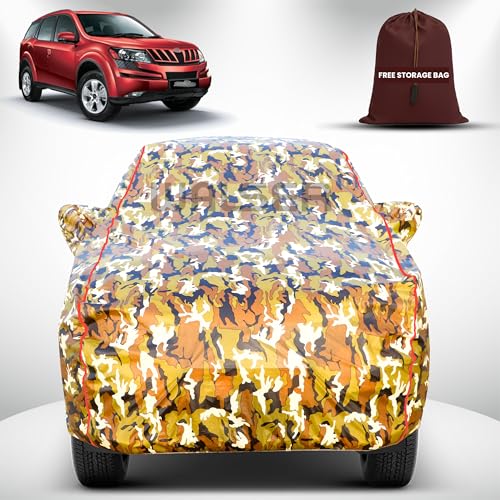 Image of Walser Waterproof Car Cover for Mahindra XUV 500 | All-Weather Full Car Body Protection | with Mirror & Antenna Pocket | Dustproof, Windproof & Anti-Scratch Lining, Camouflage